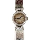 An Art Deco ladies' diamond set mechanical cocktail watch, c.1925,