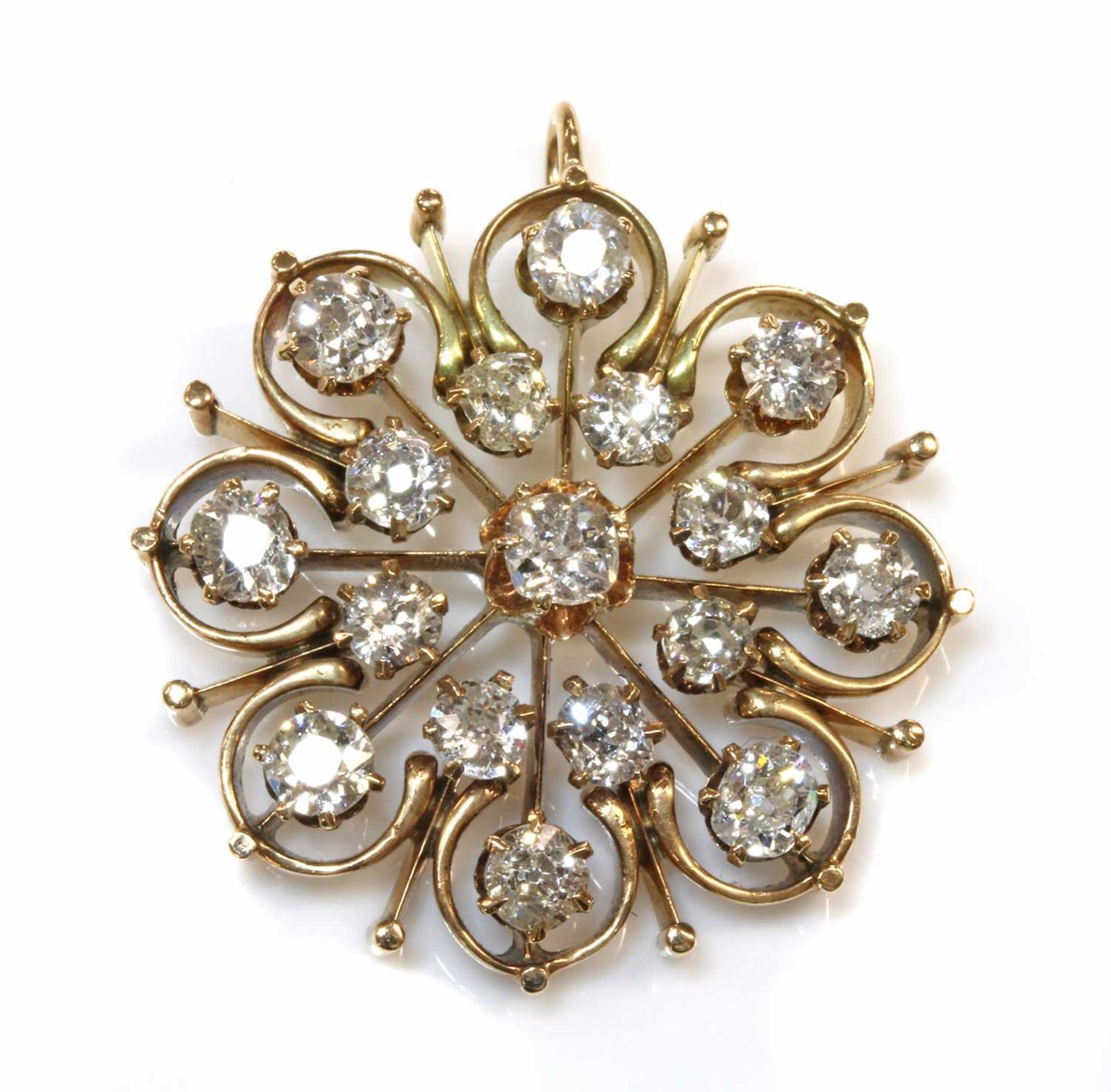 A late Victorian diamond set pendant,