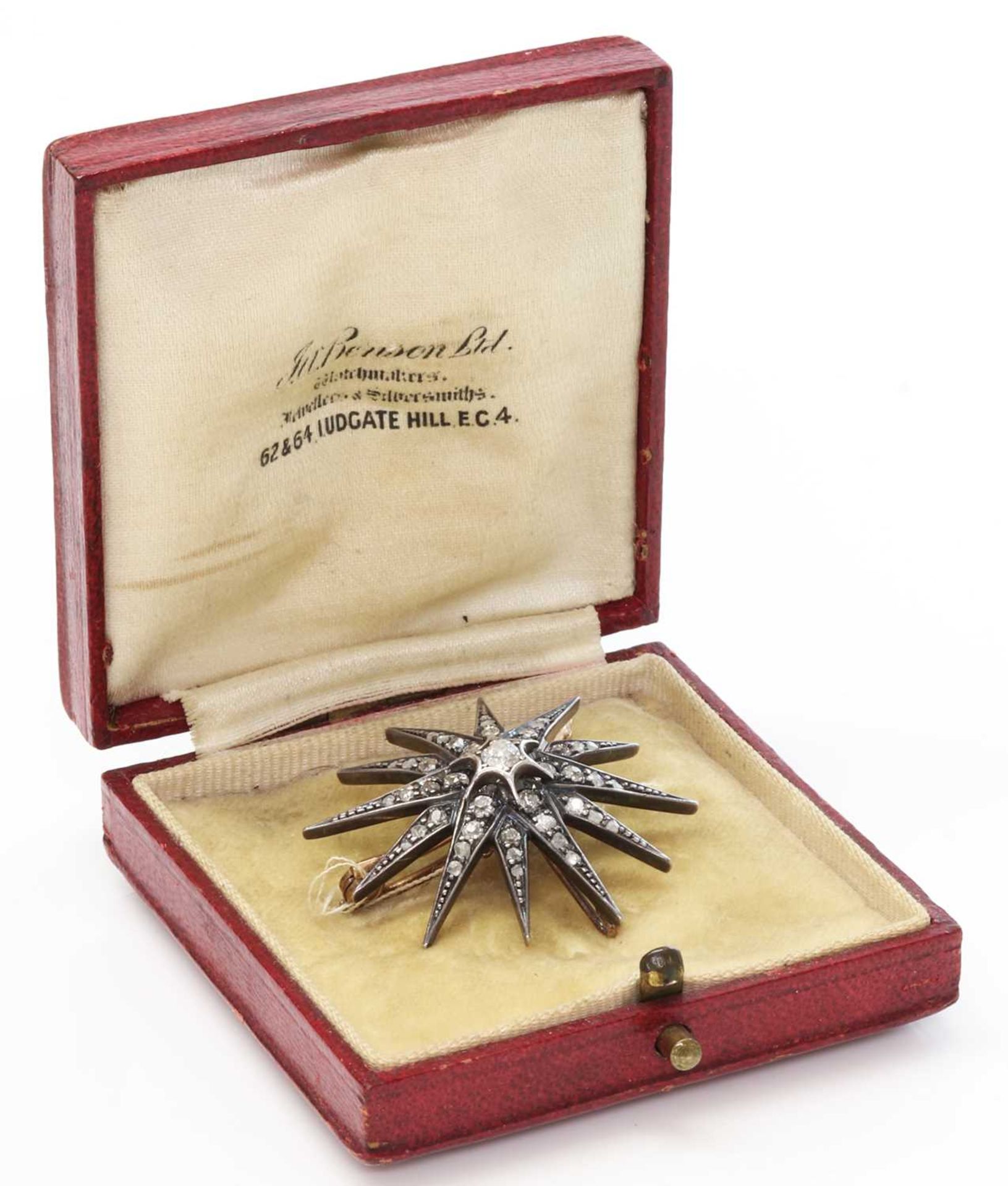 A Victorian diamond set star brooch, c.1890,