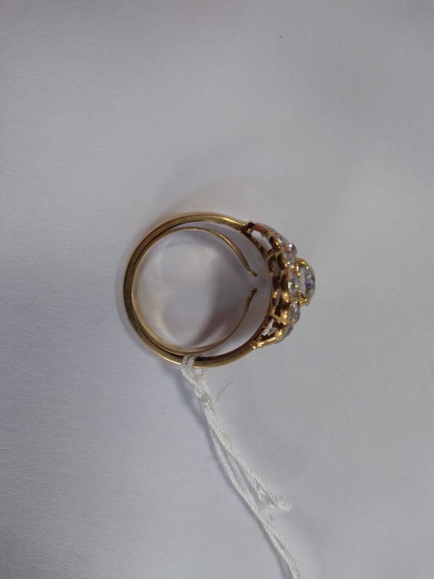A lozenge shaped diamond cluster ring, - Image 2 of 3