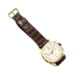 A gentlemen's 18ct gold ITA Genève Suisse mechanical strap watch,