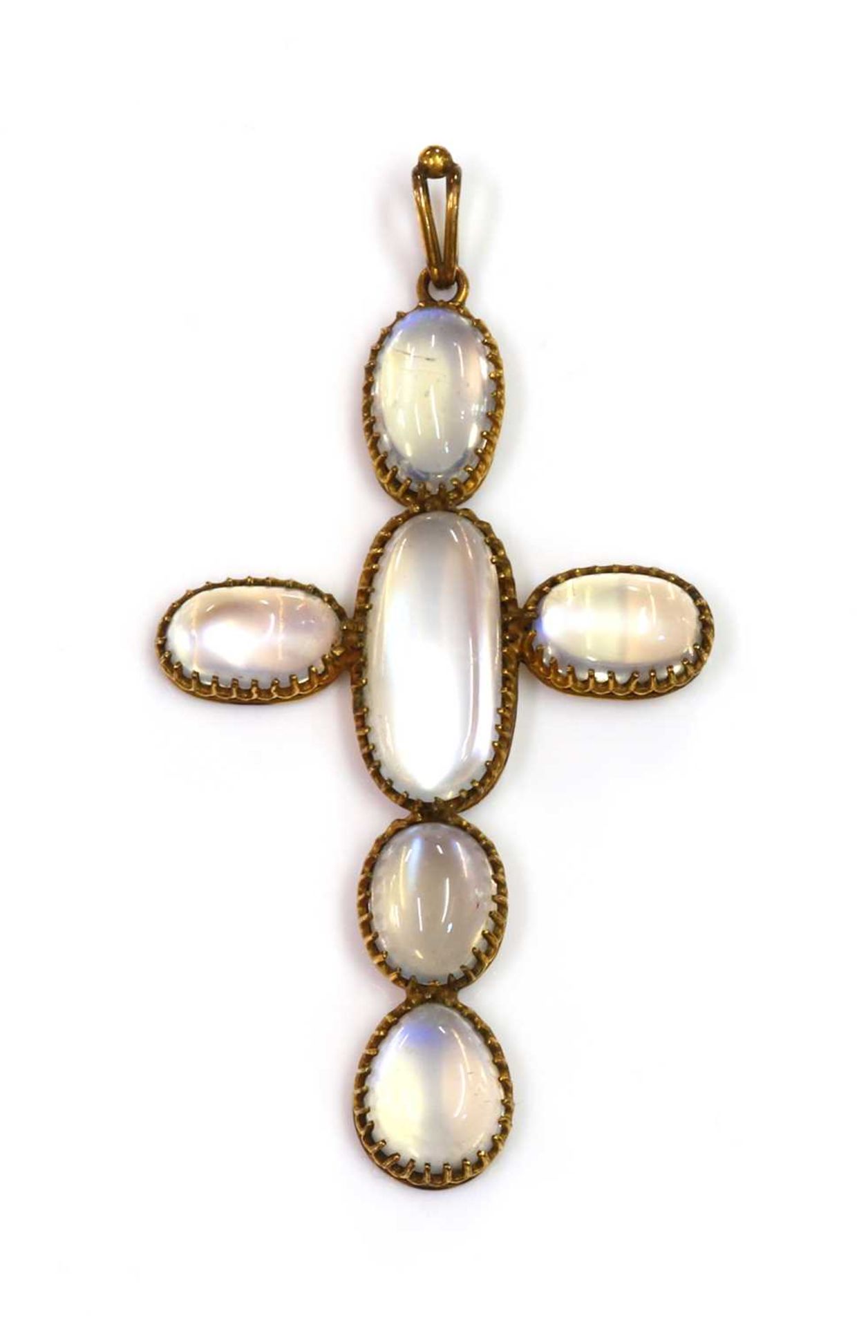 A late Victorian moonstone cross, - Image 2 of 2