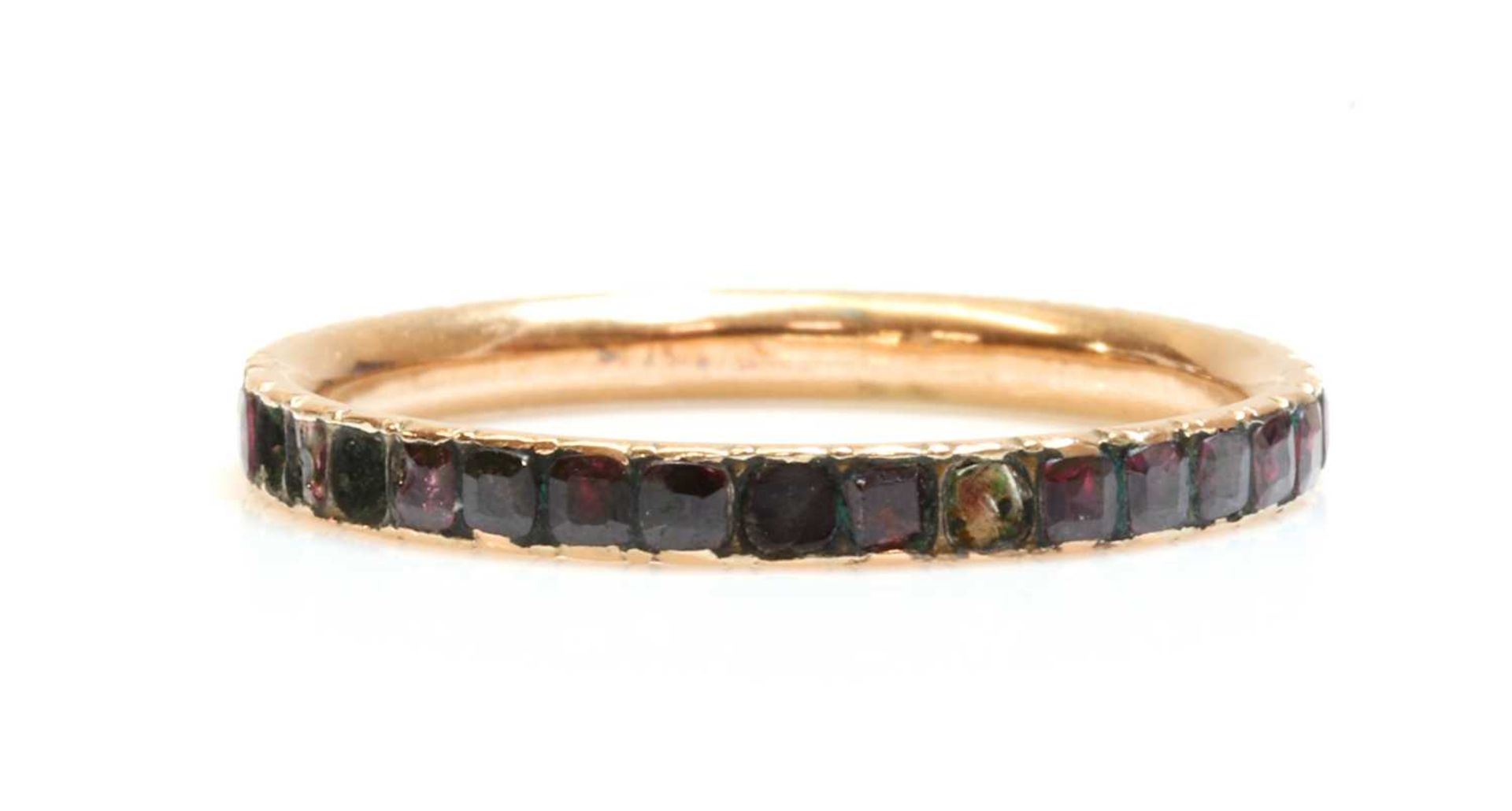 A Georgian garnet set full eternity ring, - Image 3 of 3