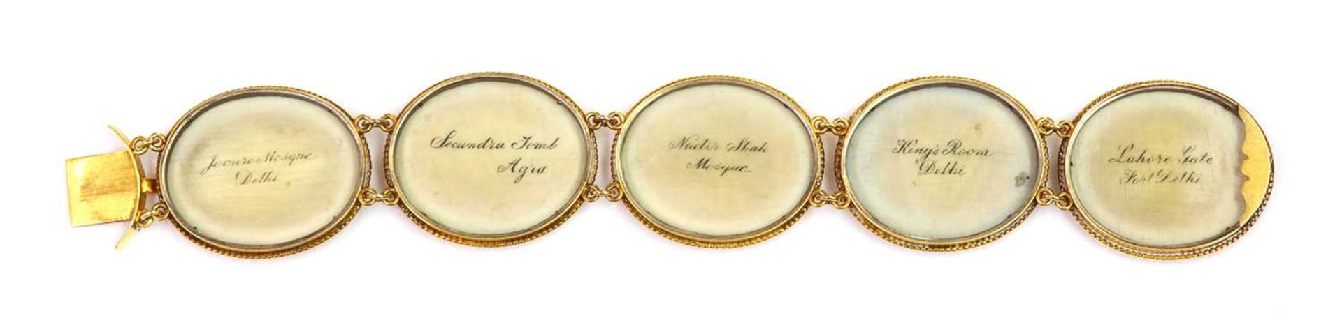 A 19th century painted miniature gold bracelet, - Image 2 of 2