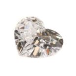 An unmounted heart shaped brilliant cut diamond,