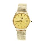A gentlemen's 9ct gold Longines quartz watch, c.1980,