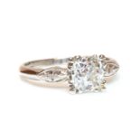 An American single stone diamond ring,