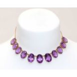 A late Victorian amethyst fringe necklace,