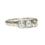 A three stone diamond ring,