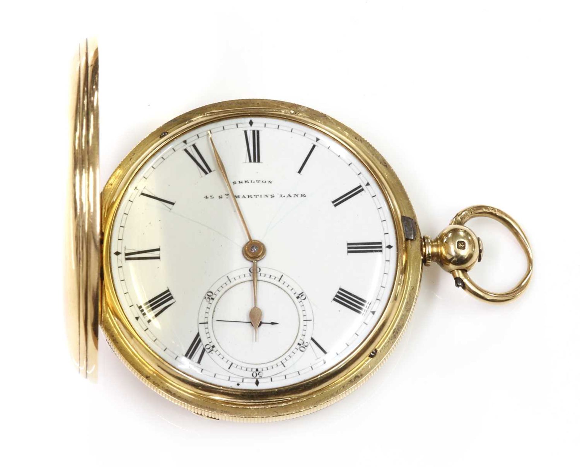 An 18ct gold key wound hunter pocket watch,