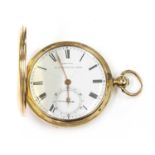 An 18ct gold key wound hunter pocket watch,