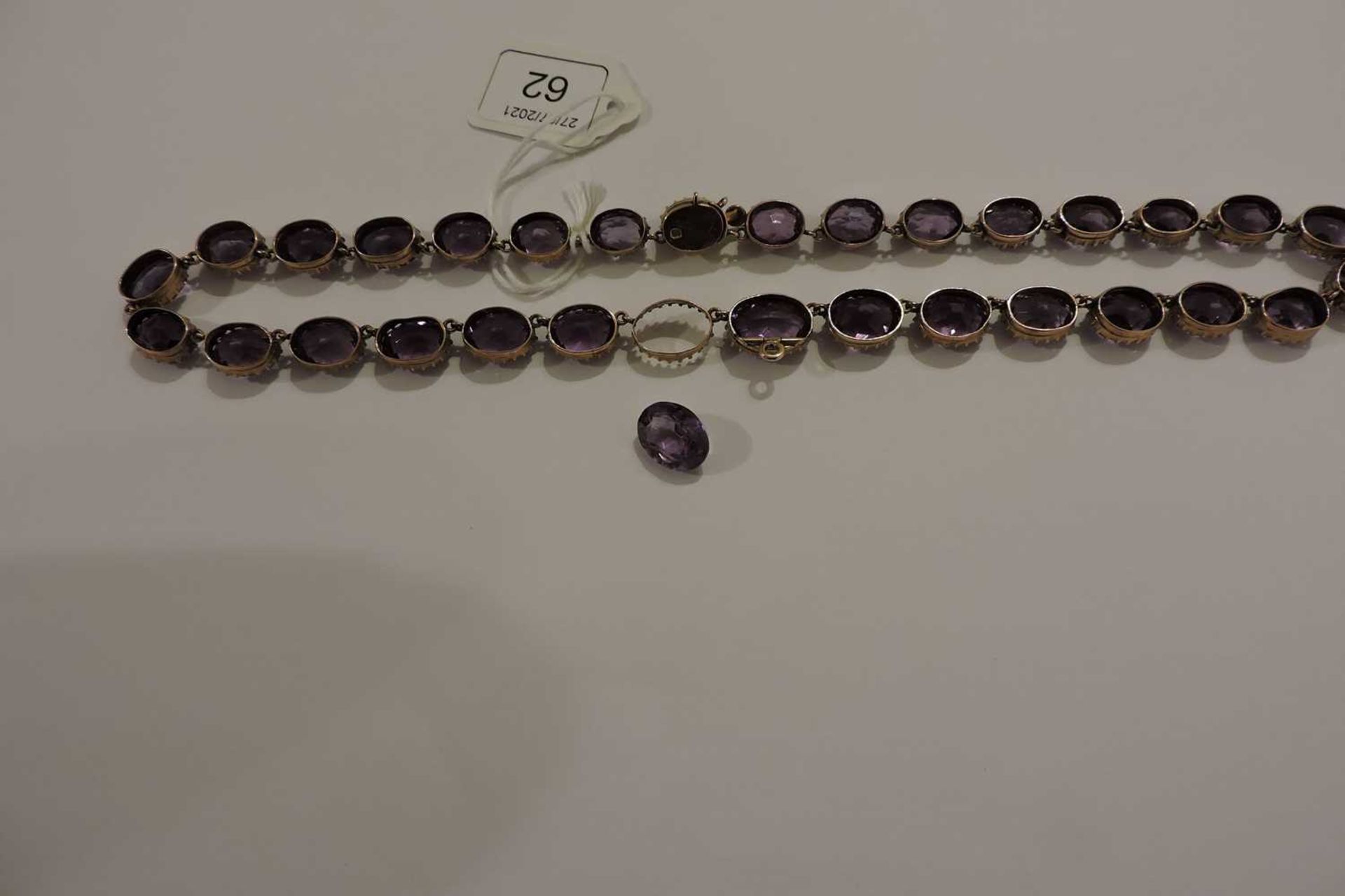 A late Victorian graduated amethyst rivière necklace, - Image 4 of 6