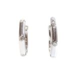 A pair of 18ct gold diamond set hoop earrings, by Mappin & Webb, c.2000,