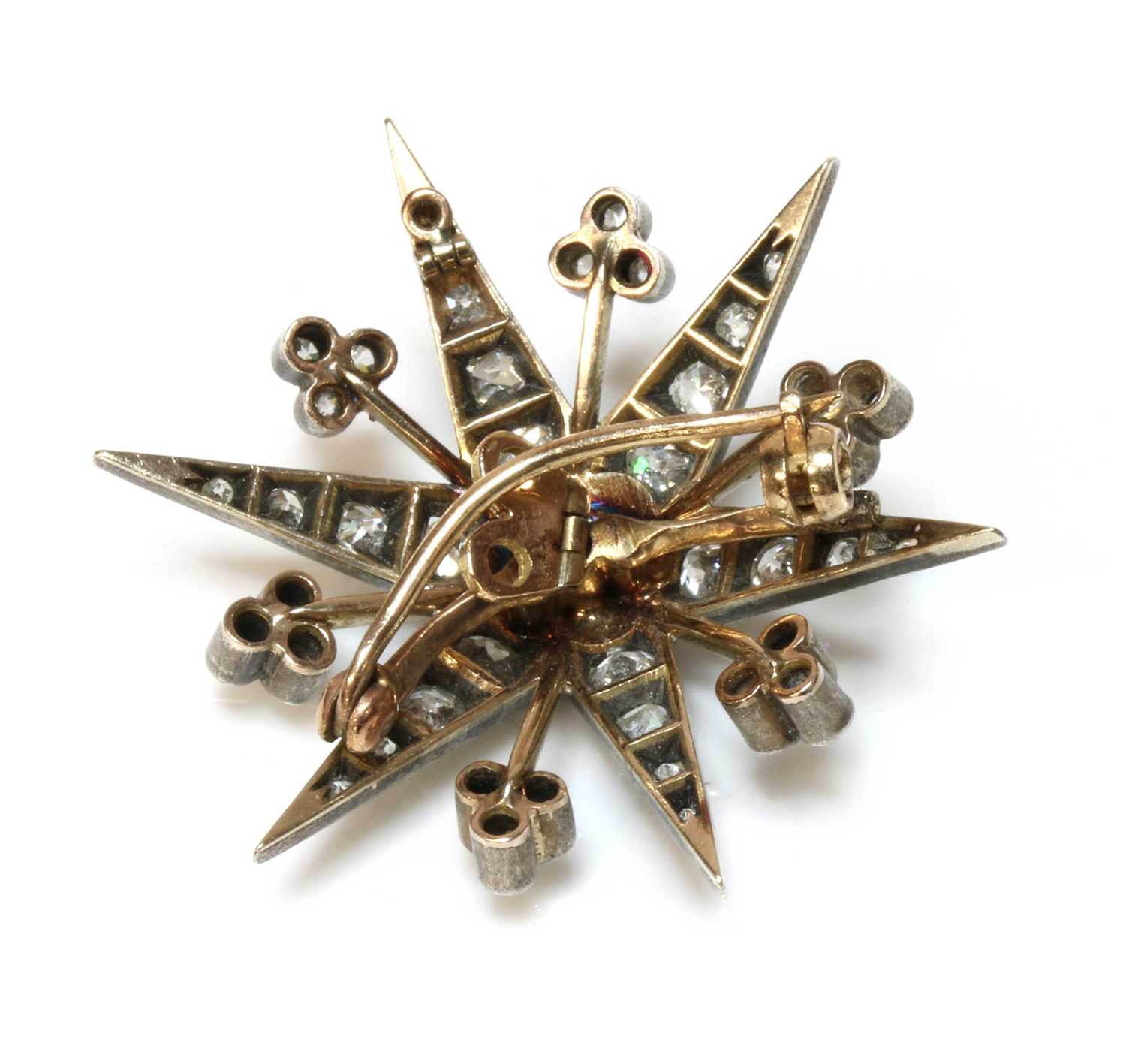 A late Victorian diamond set star brooch/pendant, c.1890, - Image 2 of 3