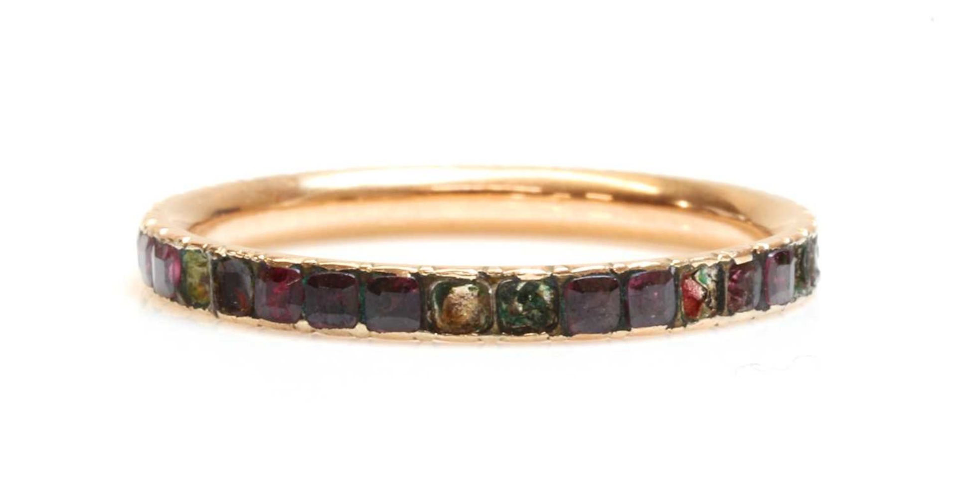 A Georgian garnet set full eternity ring,