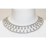 A white gold diamond set collar, attributed to Mozafarian,