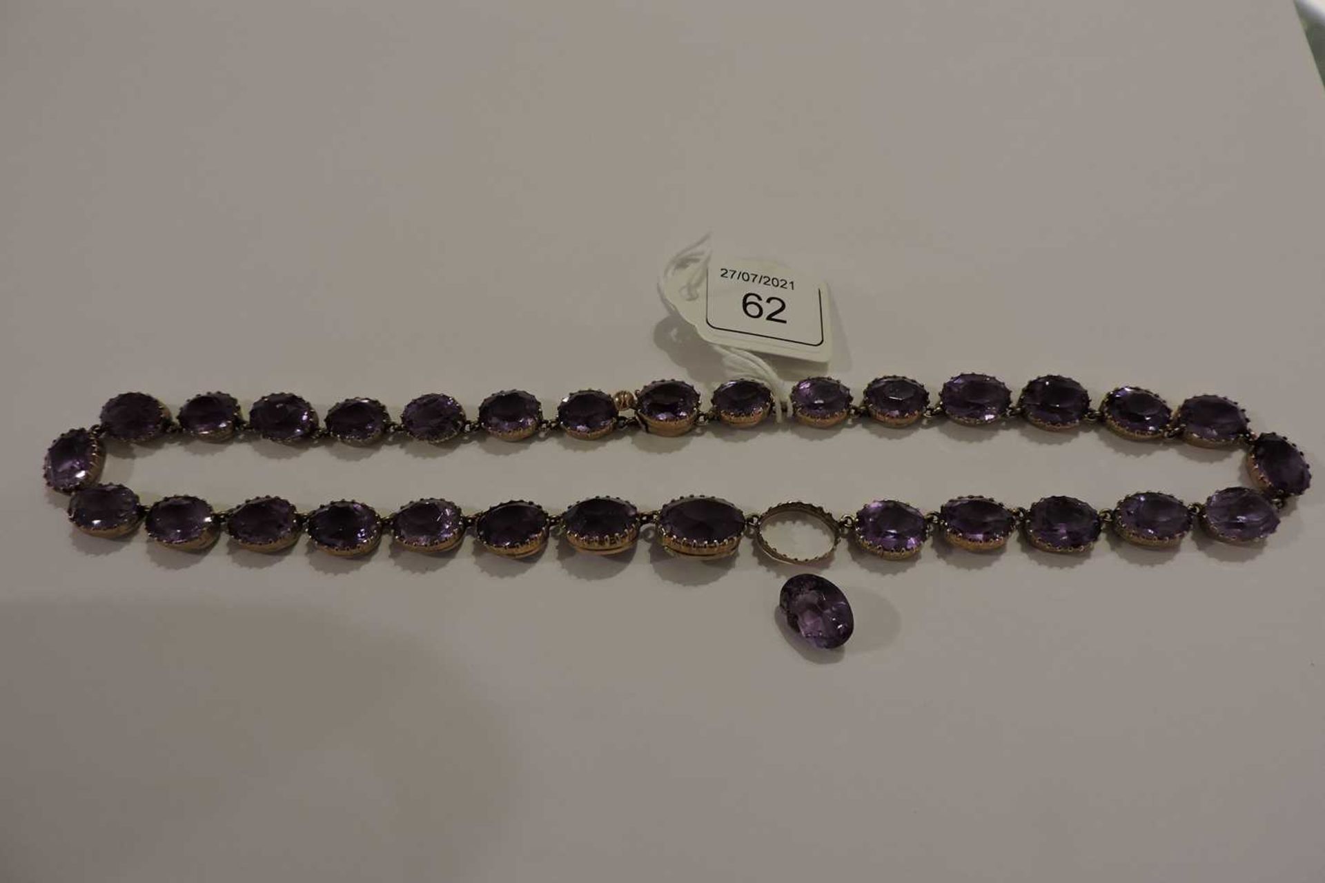 A late Victorian graduated amethyst rivière necklace, - Image 2 of 6