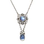 An Arts & Crafts moonstone necklace,