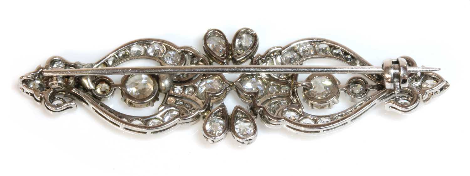 A diamond set bar brooch, - Image 2 of 2