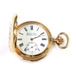 A Swiss 14ct gold hunter repeater fob watch,