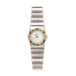 A ladies' bi-colour Omega 'Constellation' quartz bracelet watch,