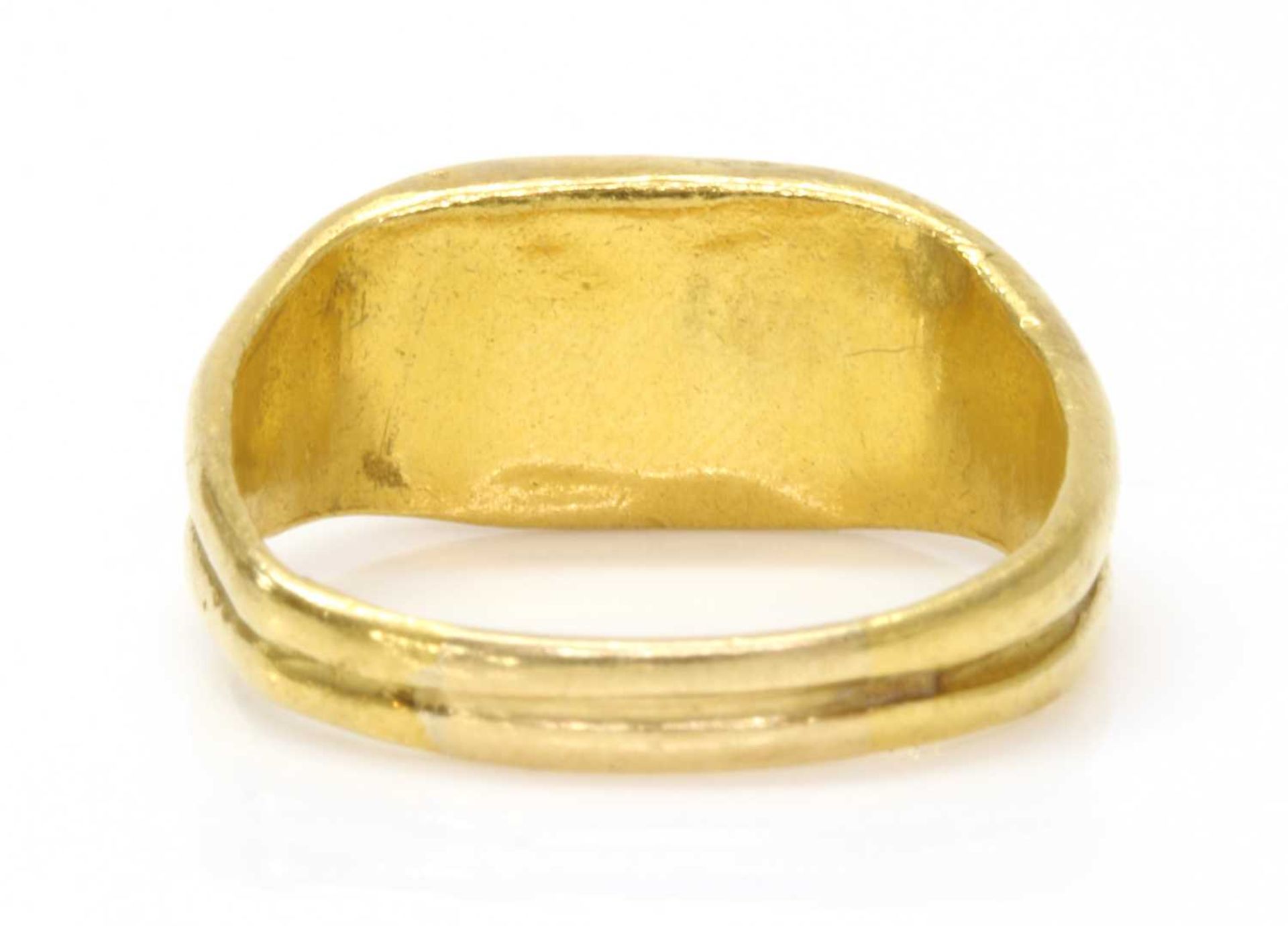 A high carat gold carved cornelian intaglio ring, - Image 3 of 3