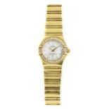 A ladies' 18ct gold diamond set Omega 'Constellation' bracelet watch, c.2004,
