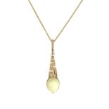 A gold citrine and diamond pendant,