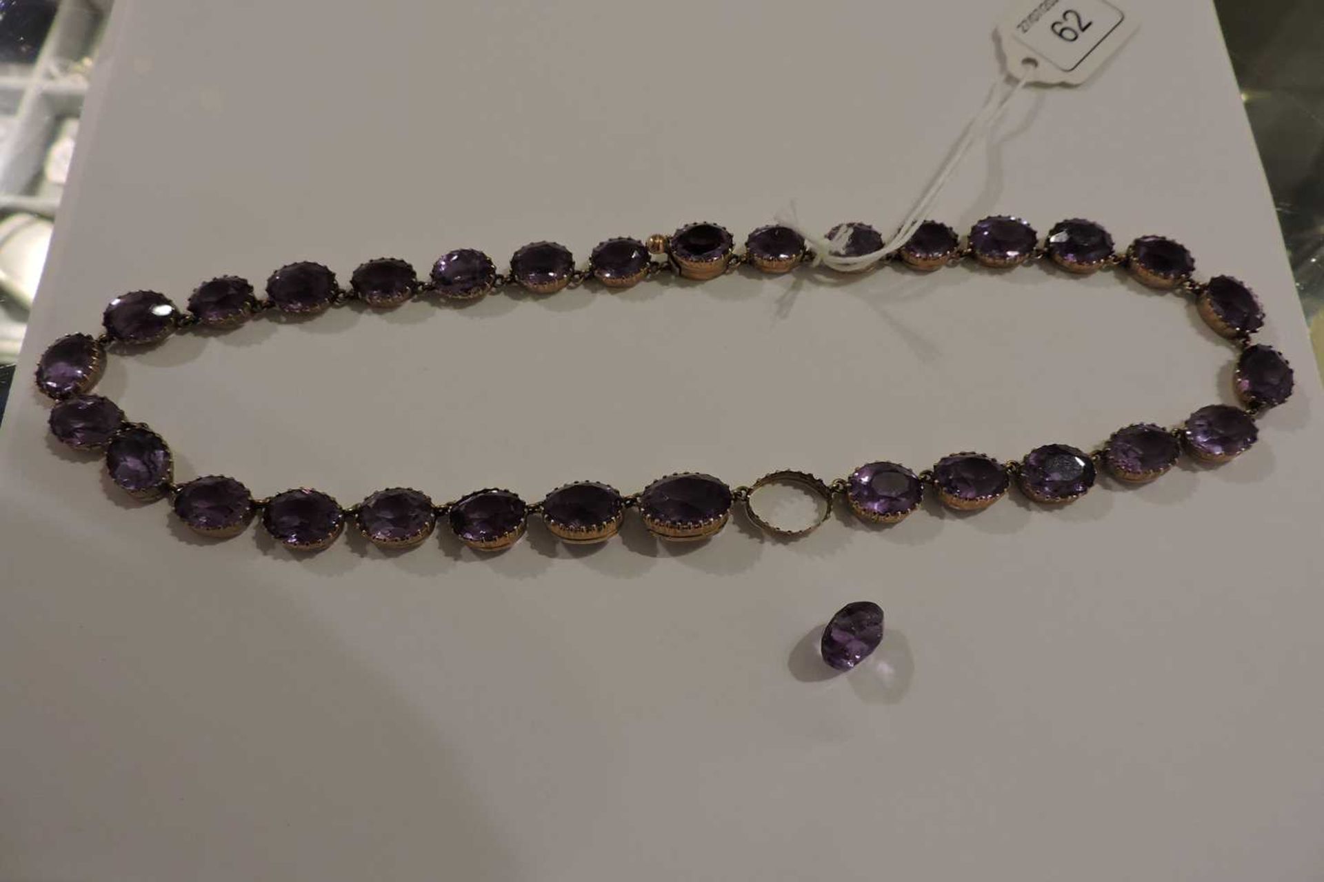 A late Victorian graduated amethyst rivière necklace, - Image 6 of 6