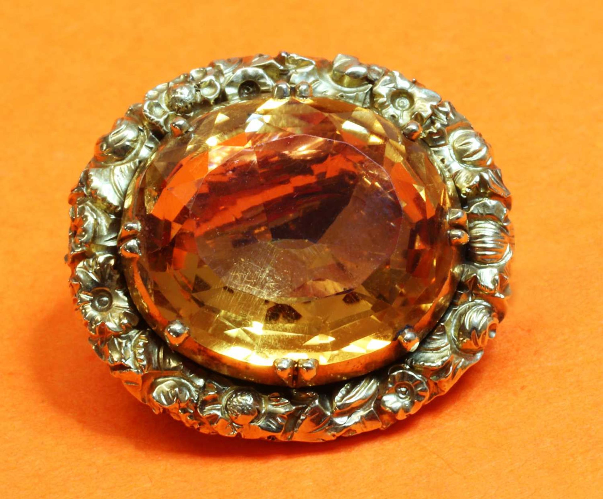 A William IV gold topaz brooch, - Image 3 of 3