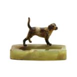 A cold painted Vienna bronze figure of a foxhound,