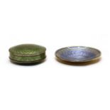 A silver and enamelled pill box and cover,