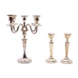 A silver five light candelabrum,