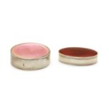 Two Norwegian sterling silver guilloche enamelled pill boxes,