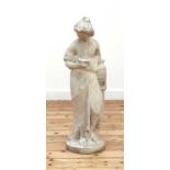 A marble statue of a classical maiden after the antique,