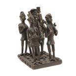 A Benin bronze group,