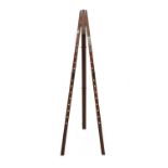 A mahogany campaign folding easel,