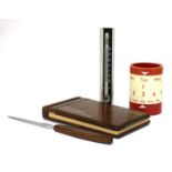 A Danish rosewood and silver-mounted notepad and letter opener,
