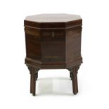 A George III mahogany octagonal cellarette