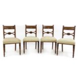 A set of four George III mahogany bar back single chairs