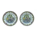 A pair of English delft plates