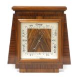 An Art Deco walnut wall barometer,