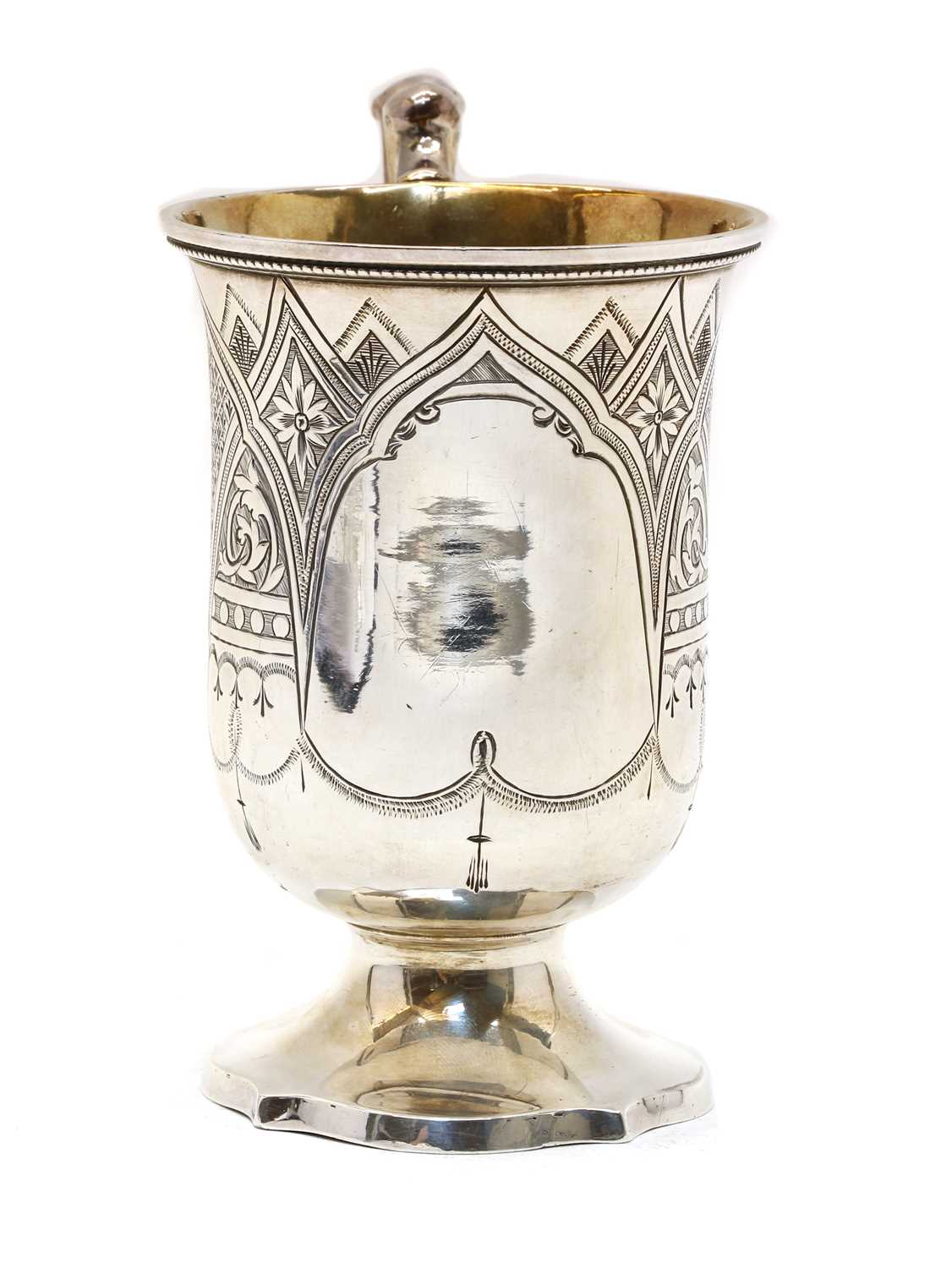 A Victorian silver gothic revival cup, - Image 2 of 4