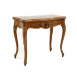 A Victorian burr walnut card table,