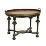 A George III oval mahogany brass bound tray