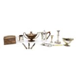 A large collection of silver-plated items