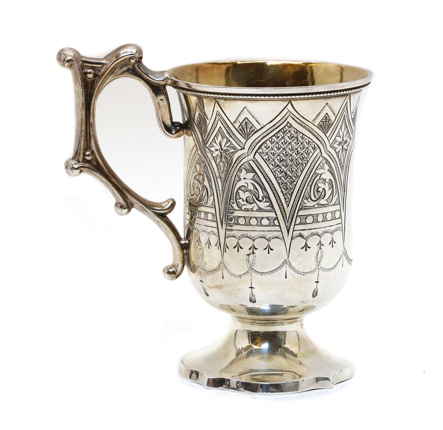 A Victorian silver gothic revival cup, - Image 3 of 4