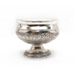 An Indian silver pedestal bowl,