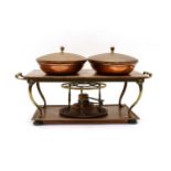 A pair of Arts & Crafts copper chafing dishes,