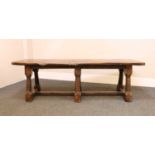 A modern oak refectory table